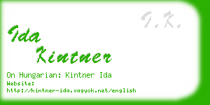 ida kintner business card